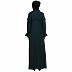 Front open classic frill abaya- Bottle Green